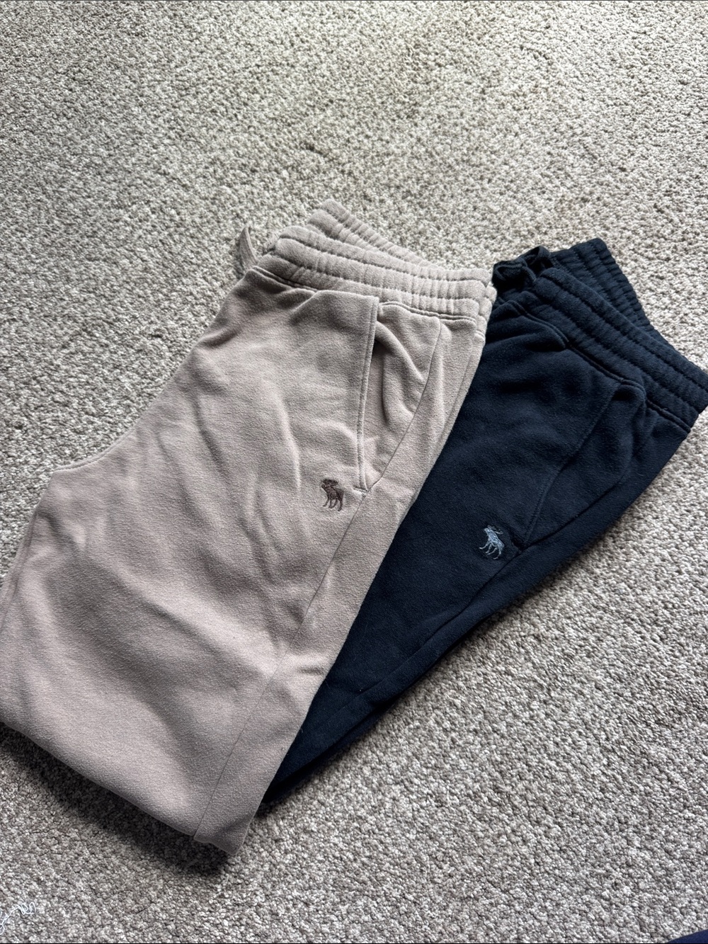 abercrombie kids Beige and Navy Fleece Jogger Pants Set
